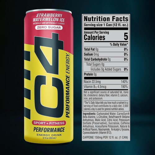 C4 Energy | Sugar-Free Pre-Workout Performance Drink Variety Pack - 12 Zero-Calorie Flavors