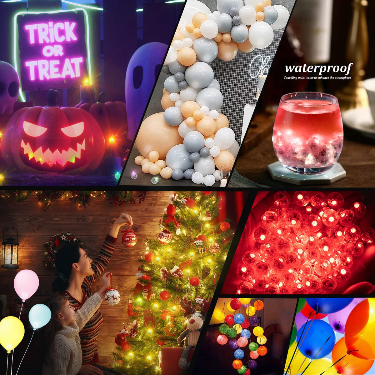 200pcs Red LED Balloon Lights, Mini Led Lights Small Round LED Ball Lamp for Paper Lantern Balloons Indoor Outdoor Party Event Fun Birthday Party Supplies Wedding Halloween Christmas Decoration