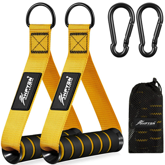 HPYGN Exercise Handles, D Handle Cable Attachment, Grip Attachments for Cable Machine Pulleys, Resistance Bands and Strength Trainers, Pull Down Exercise Accessories, Home Gym Exercise Machine Attachments