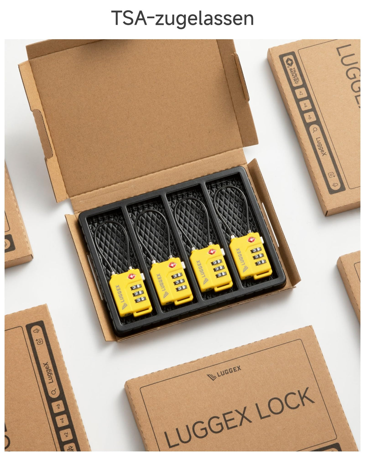 LUGGEX TSA Locks for Luggage, Suitcase Locks TSA Approved, Luggage Locks, Gift Box, Ease of Use & Durable(Black,2 Pack)