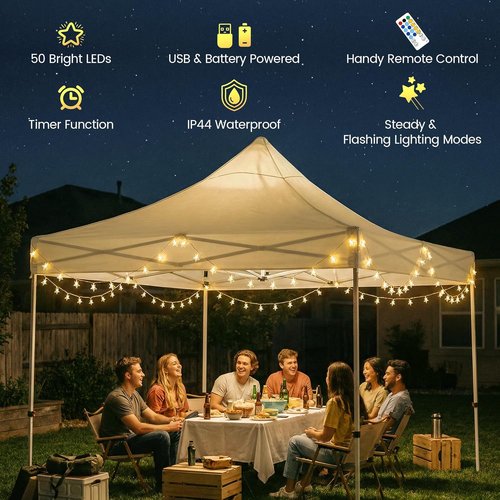 HEYFUNi Star String Lights - 50 LED Fairy Lights with Remote | 16ft USB & Battery Operated, Waterproof Decor for Kids' Bedroom & Nursery