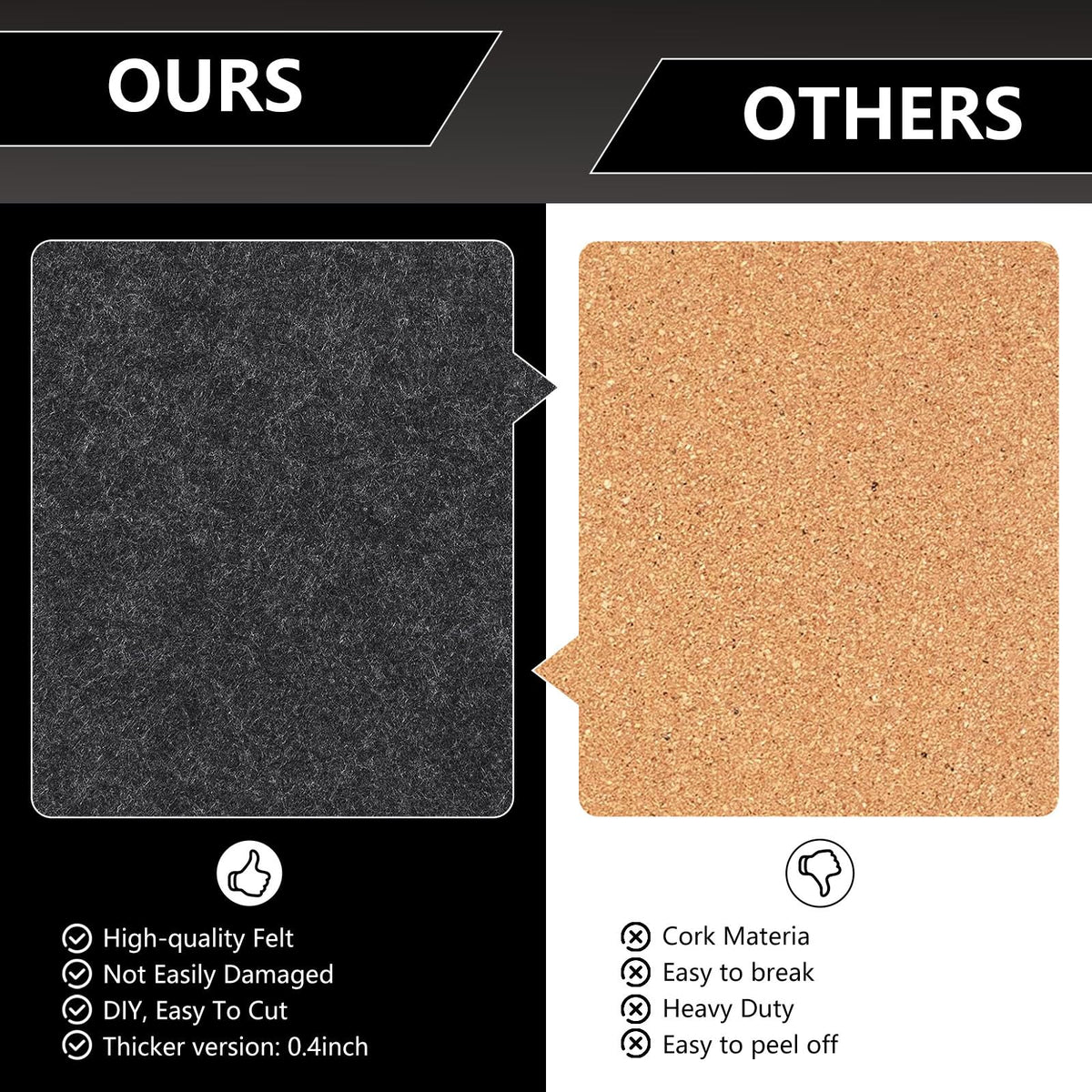 8 Packs Champagne Hexagon Felt Pin Board, 12" Bulletin Board with 30 Push Pins, Felt Board for Home Kitchen Office Decor, Self-Adhesive Corkboard Tiles for Walls School Message Photos Memos