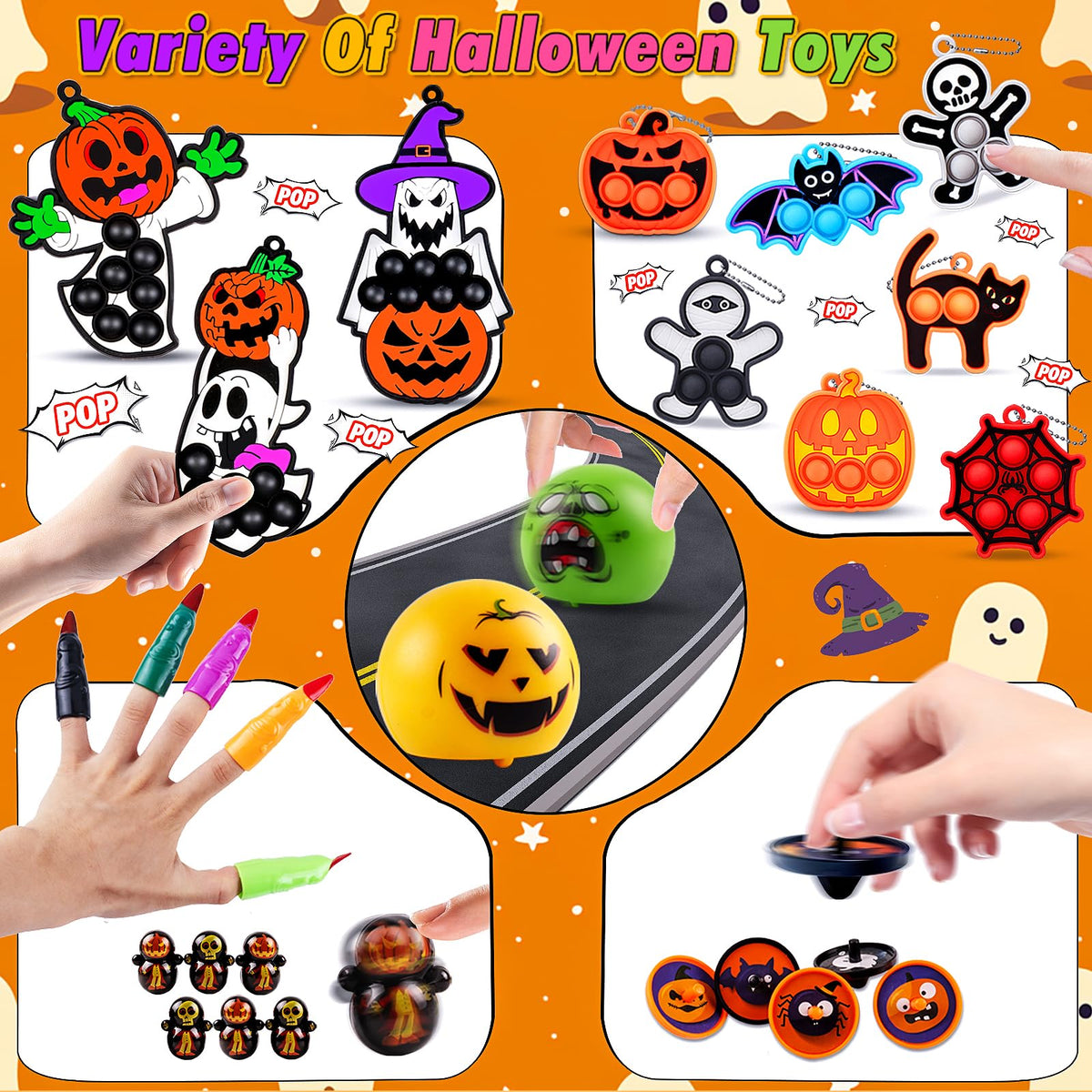 ChildFun 530 PCS Halloween Party Favors for Kids, Halloween Toys Bulk for Goodie Bags Fillers, Non-Candy Treats, Classroom Prizes, Halloween Gifts for Boys Girls