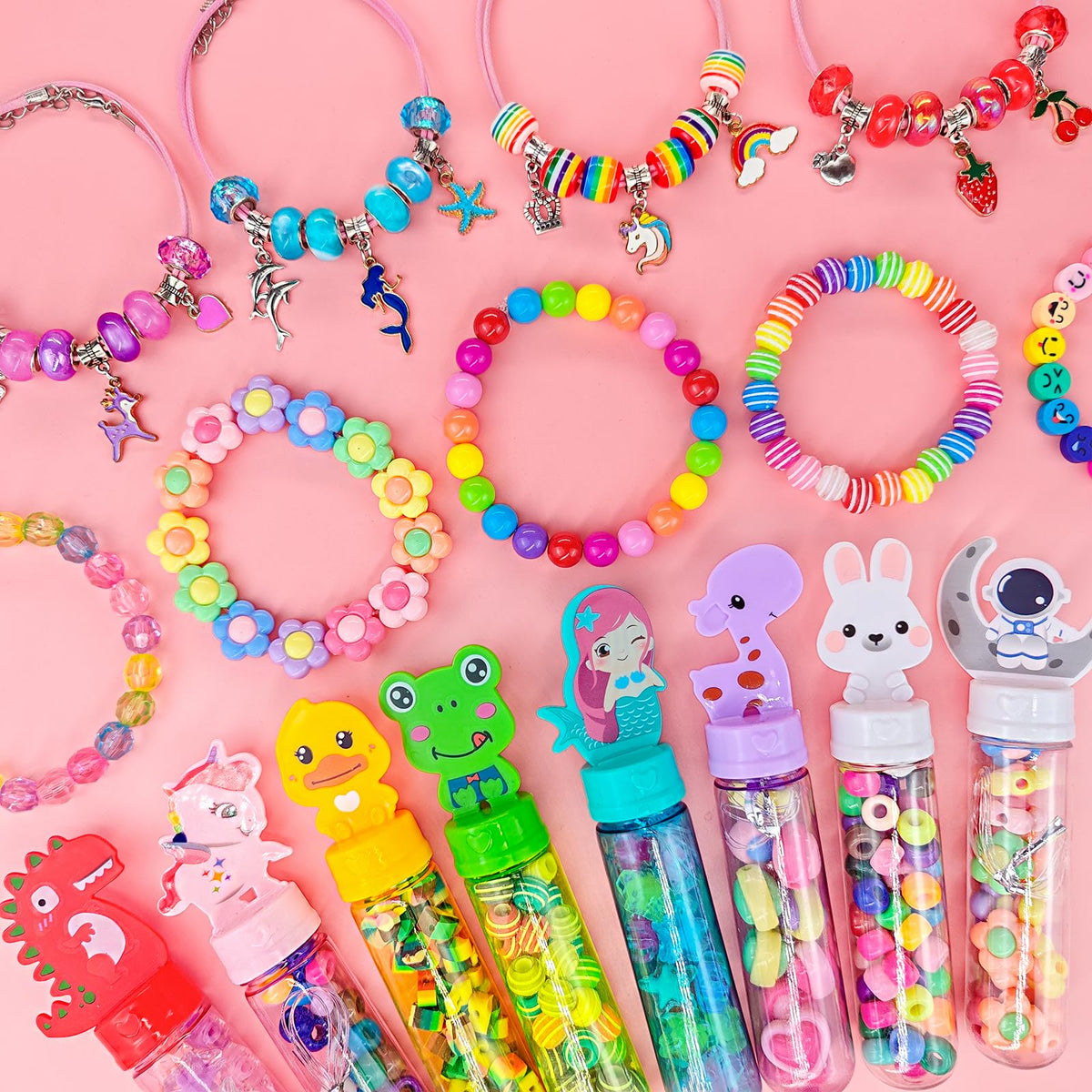 leitait 24 Pack Bracelet Wands,Charm Bracelet Jewelry Making Kit,Arts Crafts for Kids,Unicorn Party Favors Supplies,Goodie Bags Stuffers,Classroom Prizes,Birthday Gifts for Girls Ages 4-8 Years Old