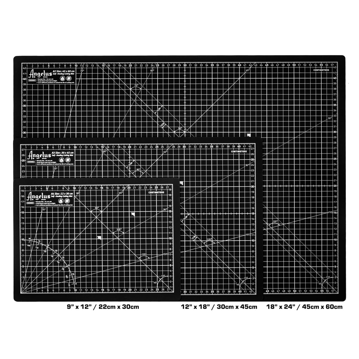 Angelus Self-Healing Cutting Mat, Double Sided, Non-Slip, Durable, Scratch-Resistant Rotary Cutting Board for Leather, Craft, Fabric, Quilting, Sewing, Scrapbooking Projects (18" x 24")