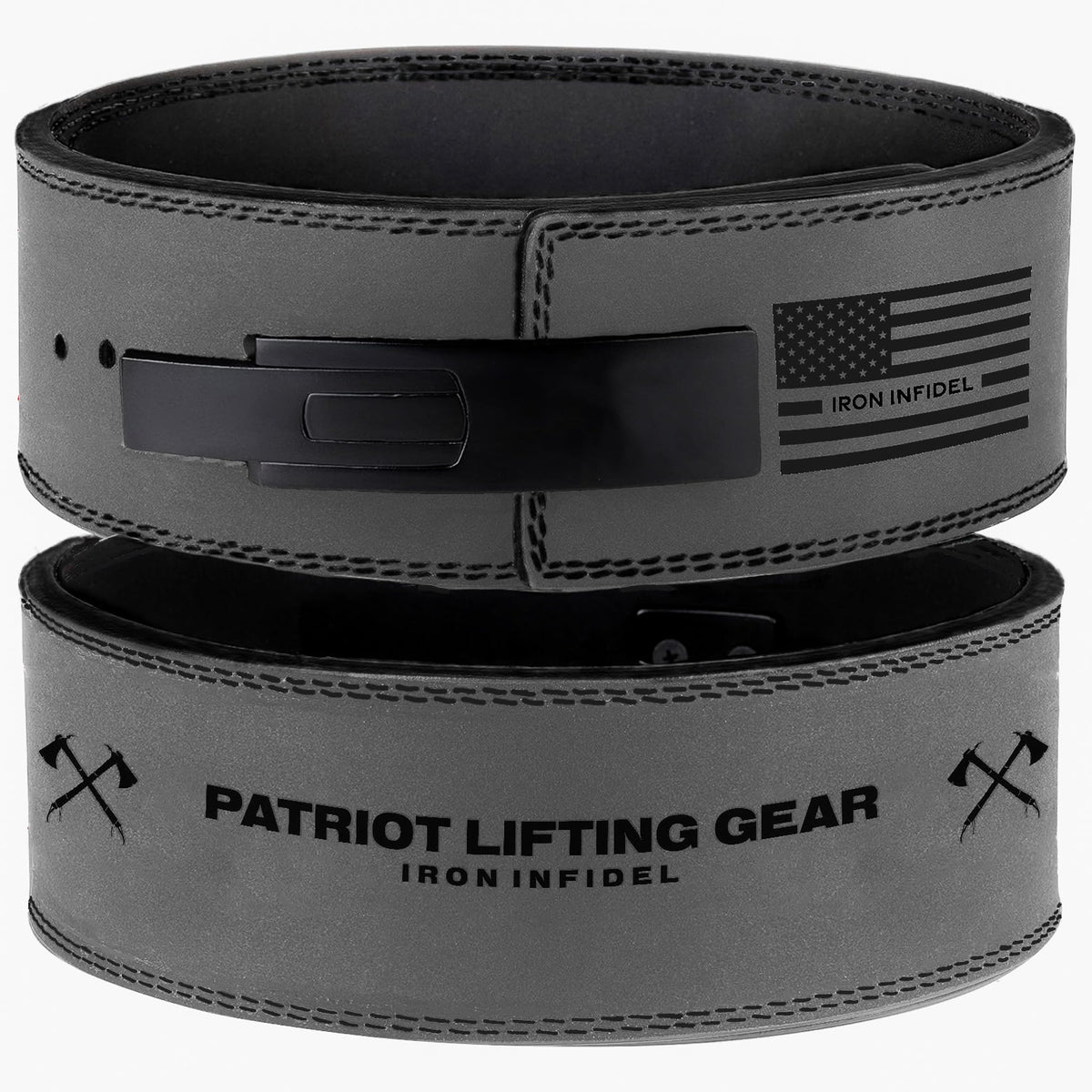 Weight Lifting Belt - Lever Gym Belt for Weightlifting, 10mm Leather Weight Belt for Men, 4 Inches Wide for Support & Stability for Workouts, Powerlifting, Bodybuilding, Fitness & Crossfit M PLG GRY