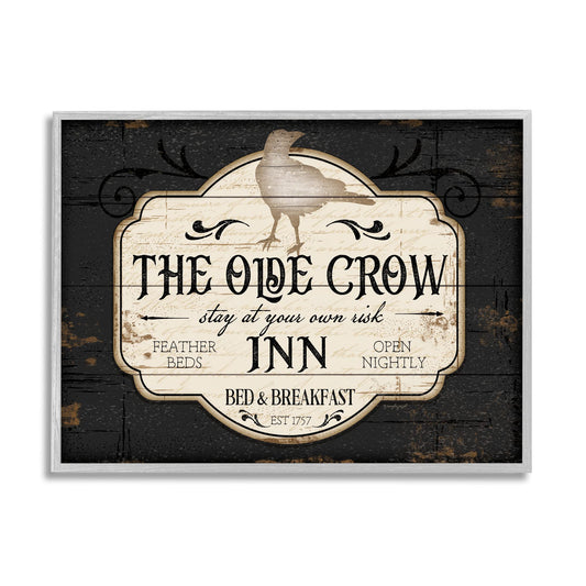 Stupell Industries The Olde Crow Inn Halloween Sign Est. 1757