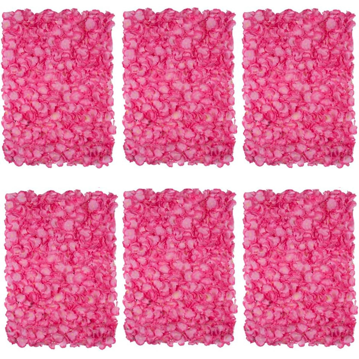 GOUZIBHD Artificial Flower Wall Panel Background, 24 X 16 Pink Faux Roses Artificial Flower Backdrop for Wall Decor, Flower Wall Mat Party Wedding Home Decoration(Size:6PCS)