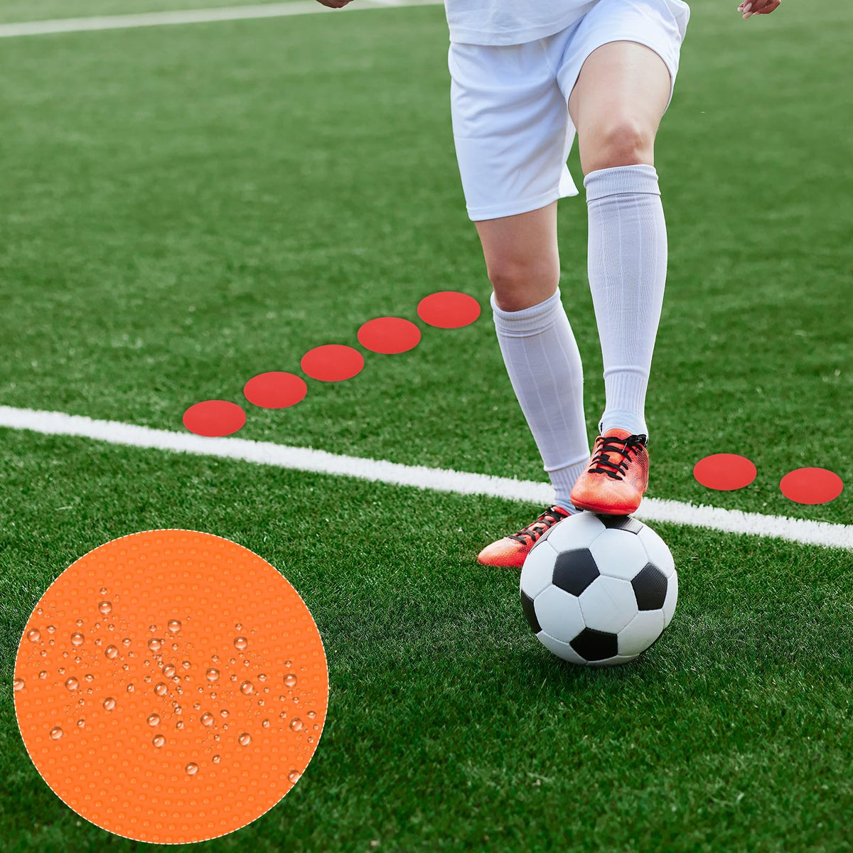 PATIKIL Spot Markers 4 Inch, 12 Pcs Non-Slip Floor Dots Agility Markers Flat Field Cones Poly Dots for Gym PE Speed Training Dance Soccer Basketball Sports, Orange/Purple