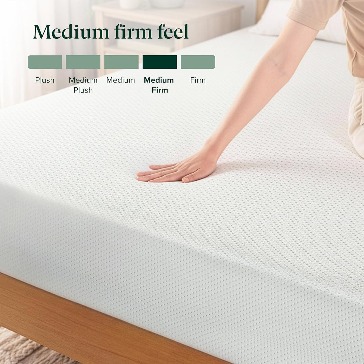Zinus 10 Inch Full Green Tea Memory Foam Mattress - Medium Firm, Zoned Pressure Relief, Fiberglass Free