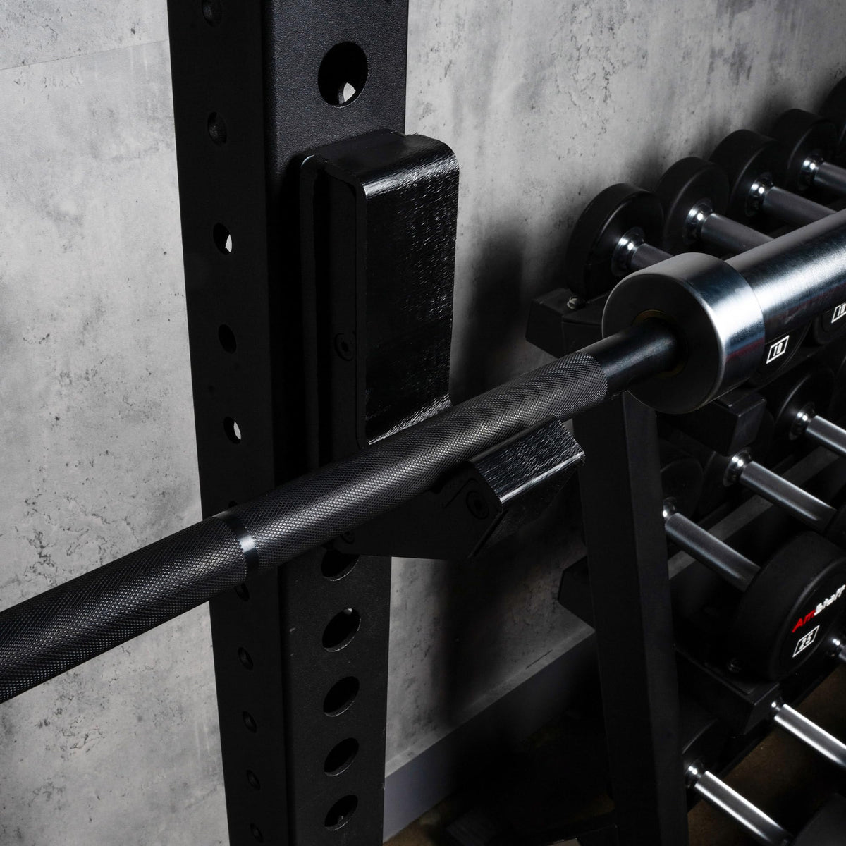 AmStaff Fitness J-Hooks Power Rack for 3" x 3" Tube Squat Rack Attachment, J Cups Barbell Holder for Power Cage, Heavy Duty 1000 LB Capacity, (Set of 2)