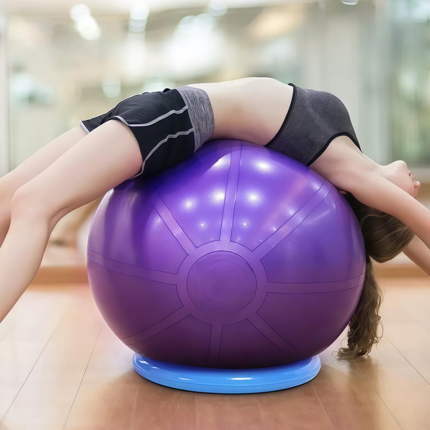 IRUZJZC Yoga Ball stabilizer Base with Anti Slip Ring - Used for Home Gyms and Offices, PVC Fitness Ball Holder with Anti Slip Stability and Enhanced Safety (Yellow)