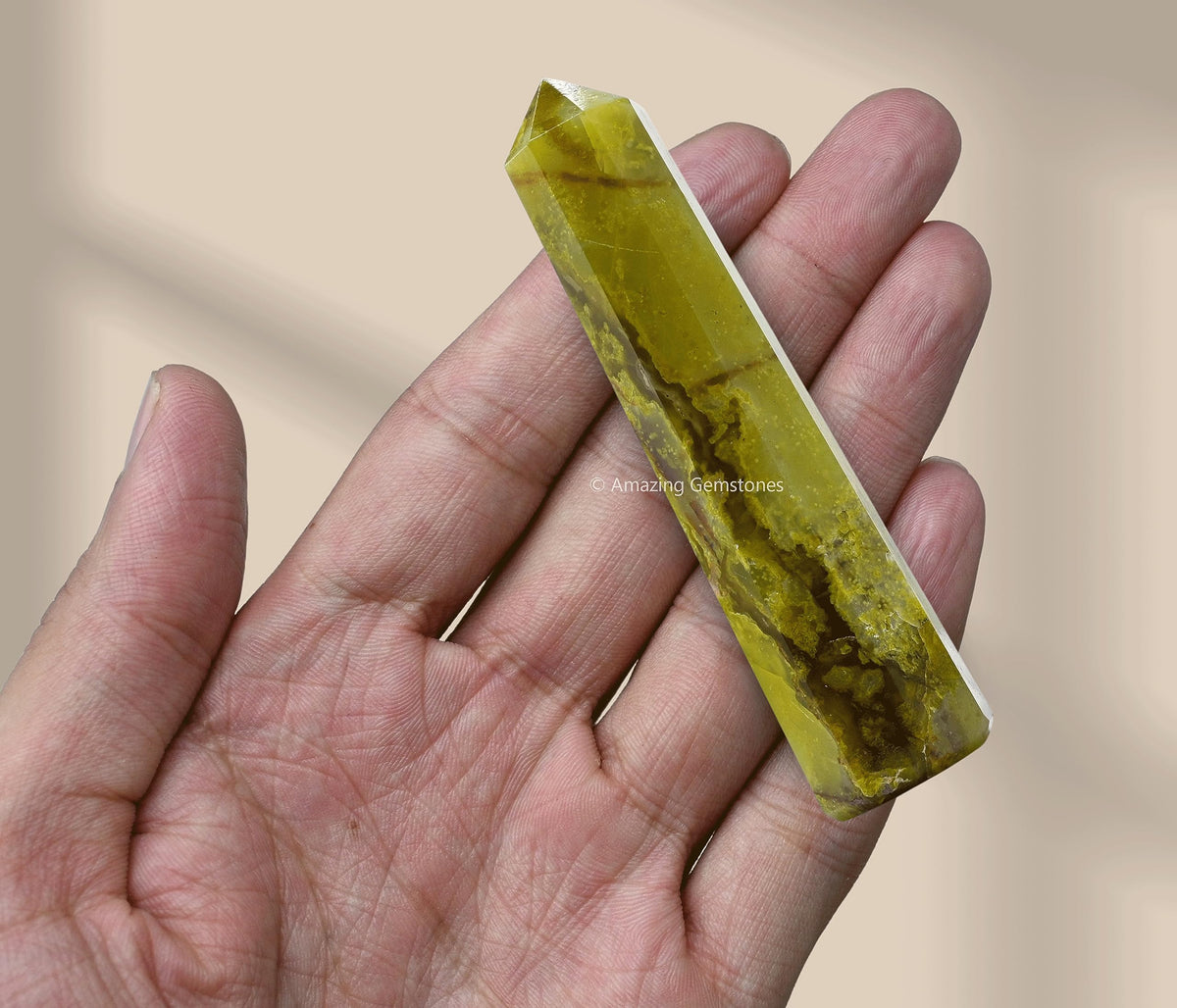 Amazing Gemstone Green Opal Crystal Towers - Natural Healing Crystal Point Obelisk for Reiki Healing and Crystal Grid (3 Inch)