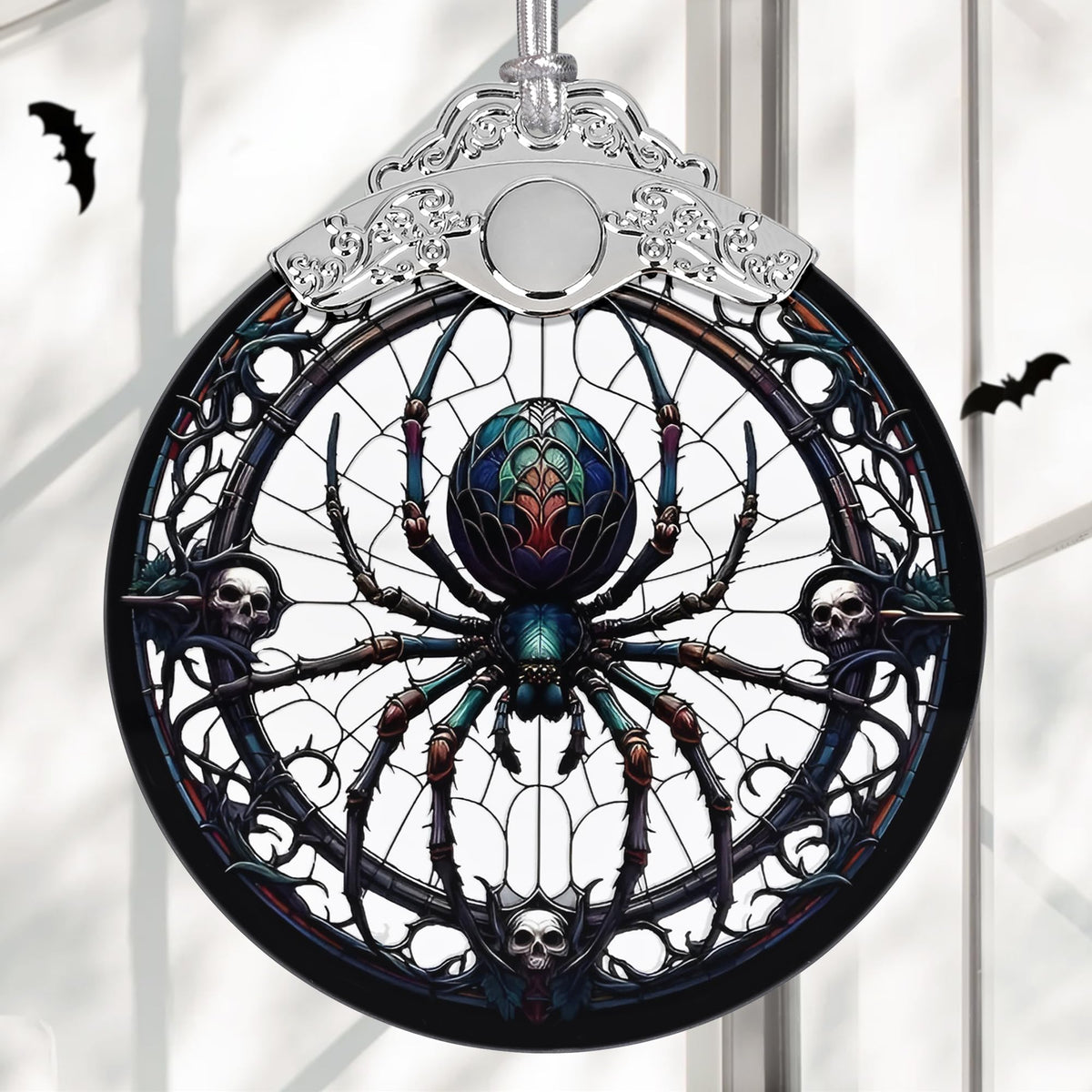 Christmas Ornament, Stained Glass Ornament, Christmas Decorations for Tree, Holiday Ornament, Unique Gift Idea - Dark Spider