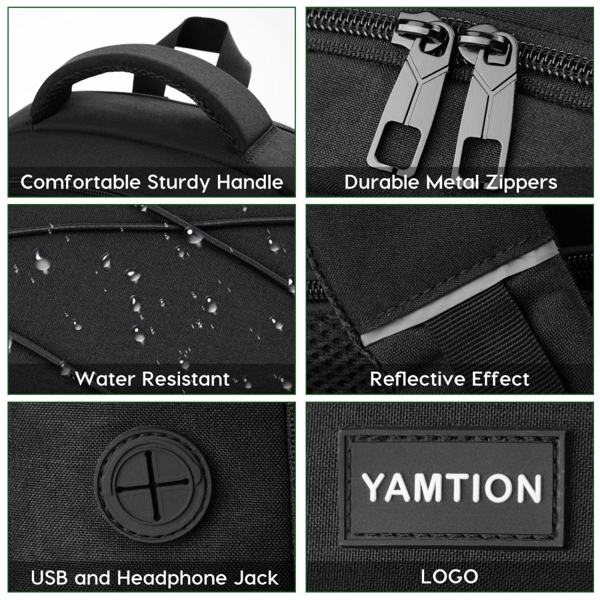 YAMTION School Backpack for Men and Women,College Bookbag Teens Laptop Backpack Schoolbag with USB Port for Students Work Business Office