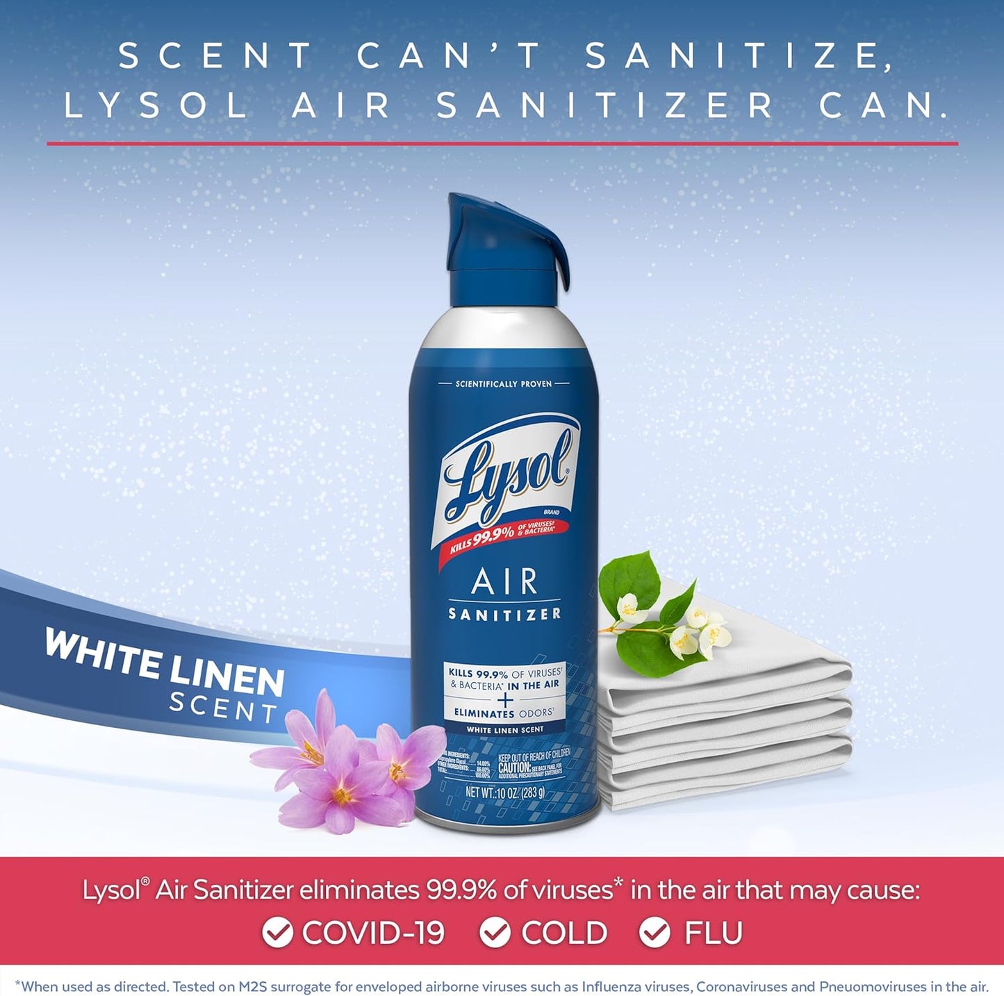 Lysol Disinfectant Spray Bundle - Crisp Linen & Air Sanitizer Spray for Odor Elimination | 19 Fl. Oz & 10 Fl. Oz