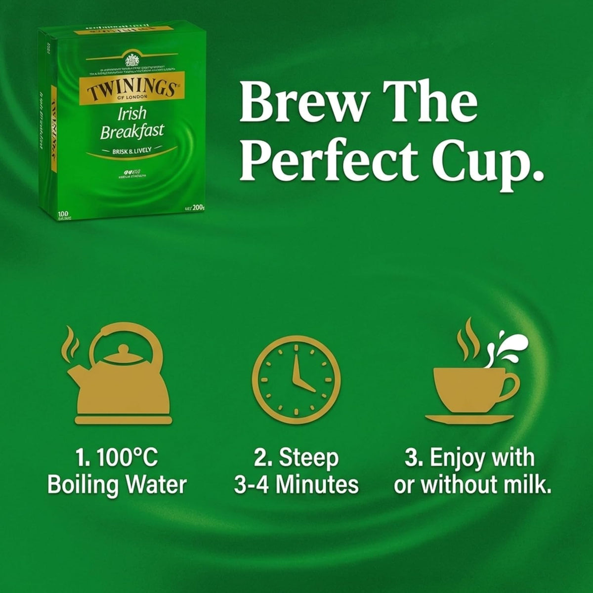 Twinings Irish Breakfast Teabags - Classic Flavor, 100 Count Pack for Energizing Mornings