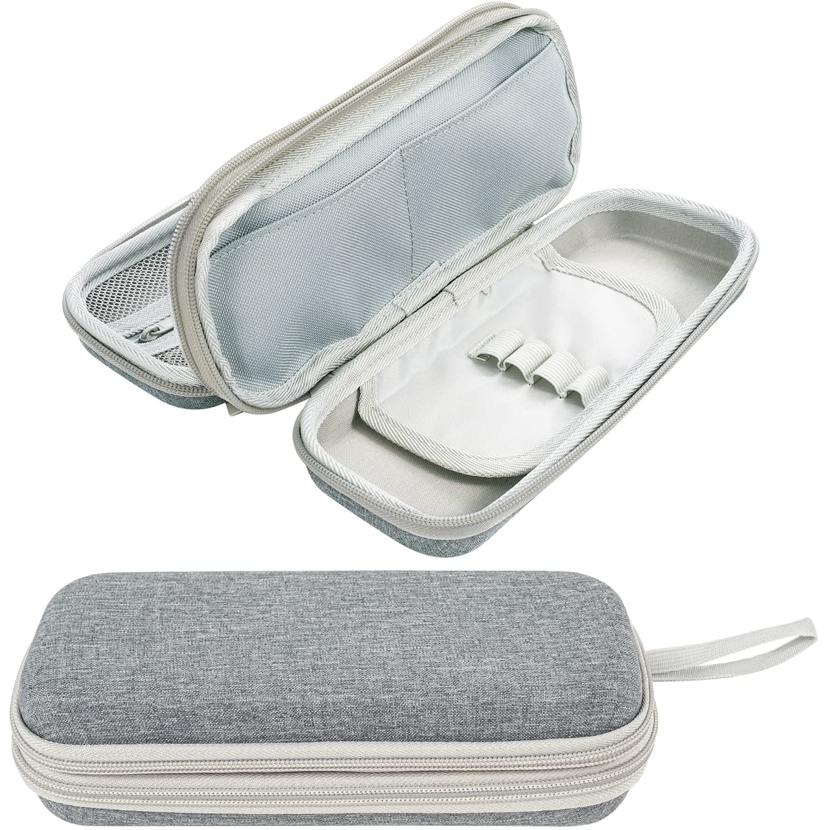 ProCase Pen Pencil Case, 2-Layer EVA Zipper Pencil Box Pouch Large Capacity Stationery Storage Organizer for School Office Supplies -Grey