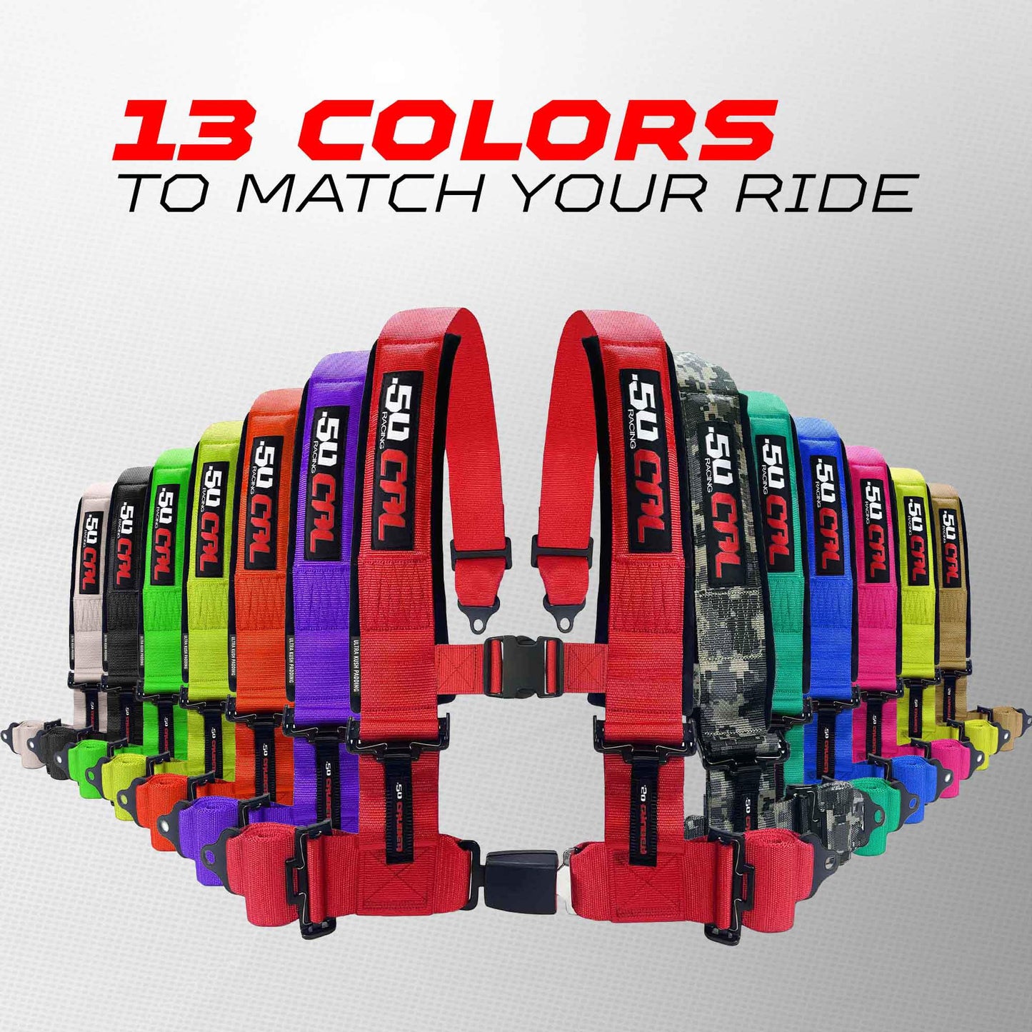 1pc 4 Point Harness for Bucket Seat, Push Release, 10 Color Options, Racing Harness, Race Car, Off Road, UTV, RZR (Black, 2 inch) [6030]
