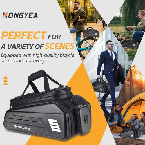 CHIMONA Ebike Battery Bag - Hard Shell E Bike Rack Bag, 30L Electric Bicycle Rear Rack Bag, Multifunction Large Pannier for Bicycle, Electric Bike Rear Seat Bag Bike Trunk Bag (BLACK1)