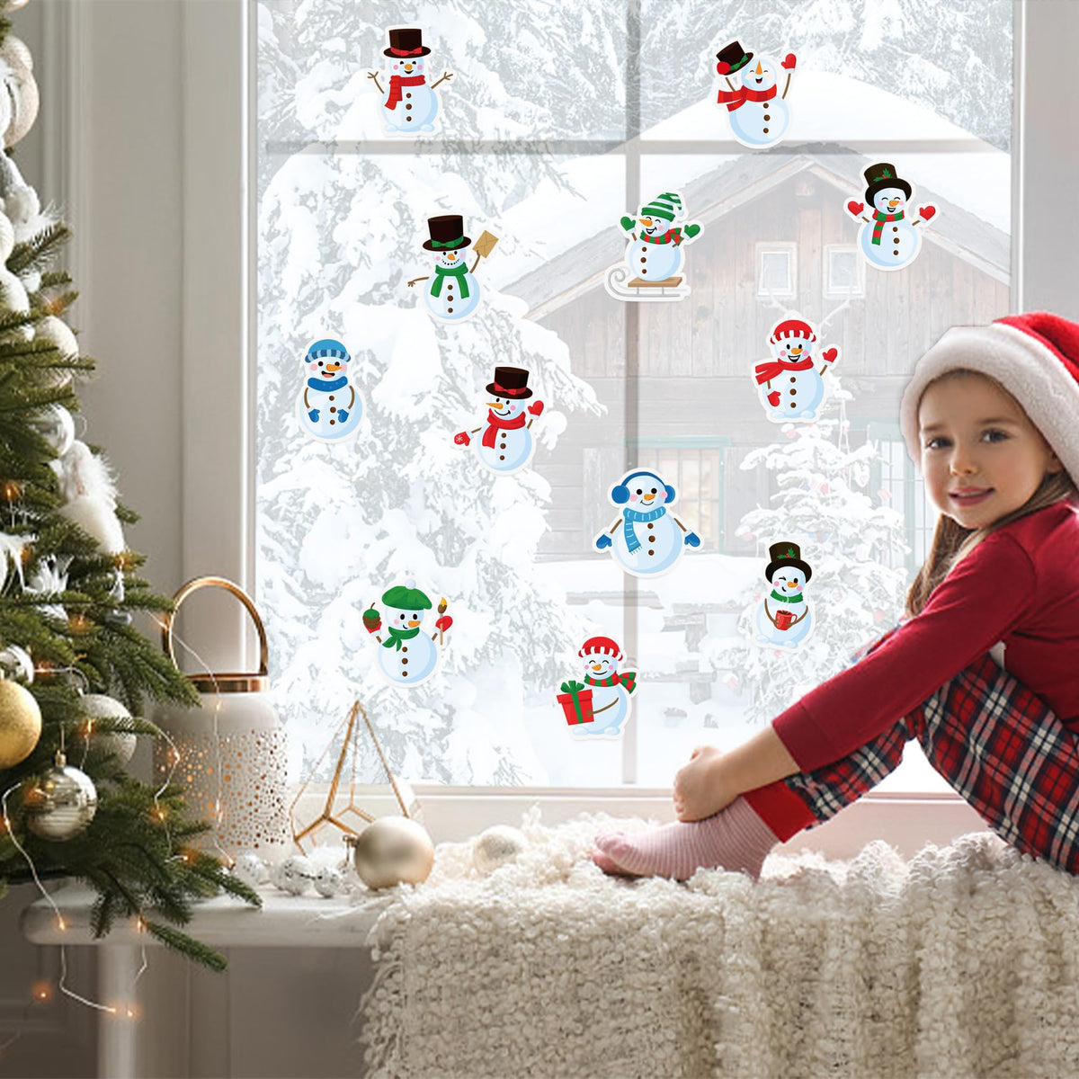 1200 PCS Snowman Roll Stickers Christmas Snowman Envelope Labels Stickers Xmas Assorted Snowmen Seal Stickers Roll for Kids Winter Christmas Holiday Party Gift Decor