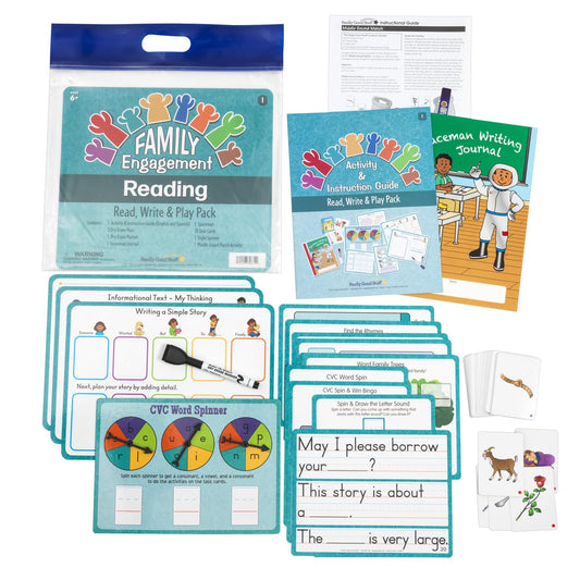 Really Good Stuff Family Engagement Reading - Read, Write and Play Pack - First Grade