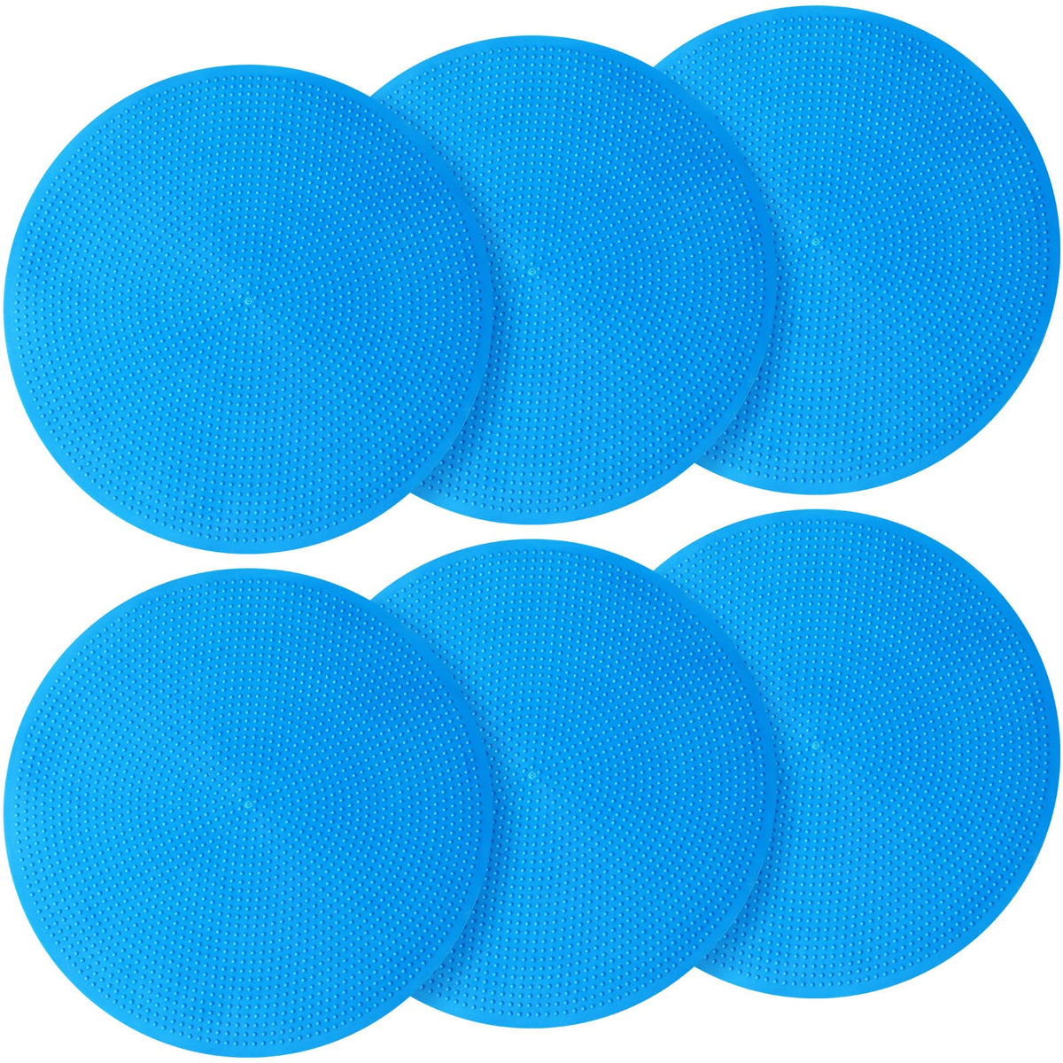 wlilupah 6 Pcs Poly Spots Markers 4 Inch Floor Spot Markers Dots for Gym Marker Poly Sports Training for Gym Floor Soccer Basketball Speed Agility Training Field Marking Equipment (Blue)