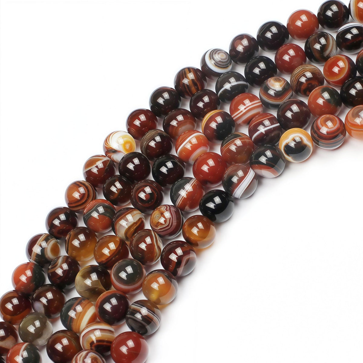 MJDCB Red Coffee Agate Beads Natural Agate Stone Round Loose Beads Ball Handmade Jewelry Bracelet Making DIY (8mm)