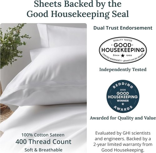 California Design Den Queen Cotton Sheet Set - Silky Smooth 400 TC Sateen Weave with Deep Pockets - Cobalt Blue