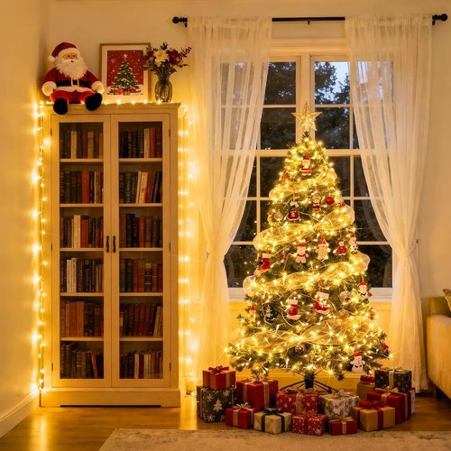 JMEXSUSS 100 LED String Lights - Warm White Indoor Fairy Lights | 33ft Connectable for Bedroom & Garden