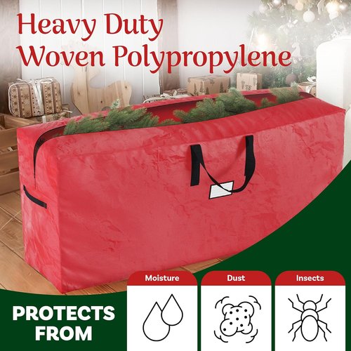 Elf Stor Christmas Tree Storage Bag - Waterproof Design for 9-Foot Artificial Trees & Holiday Decor | Red