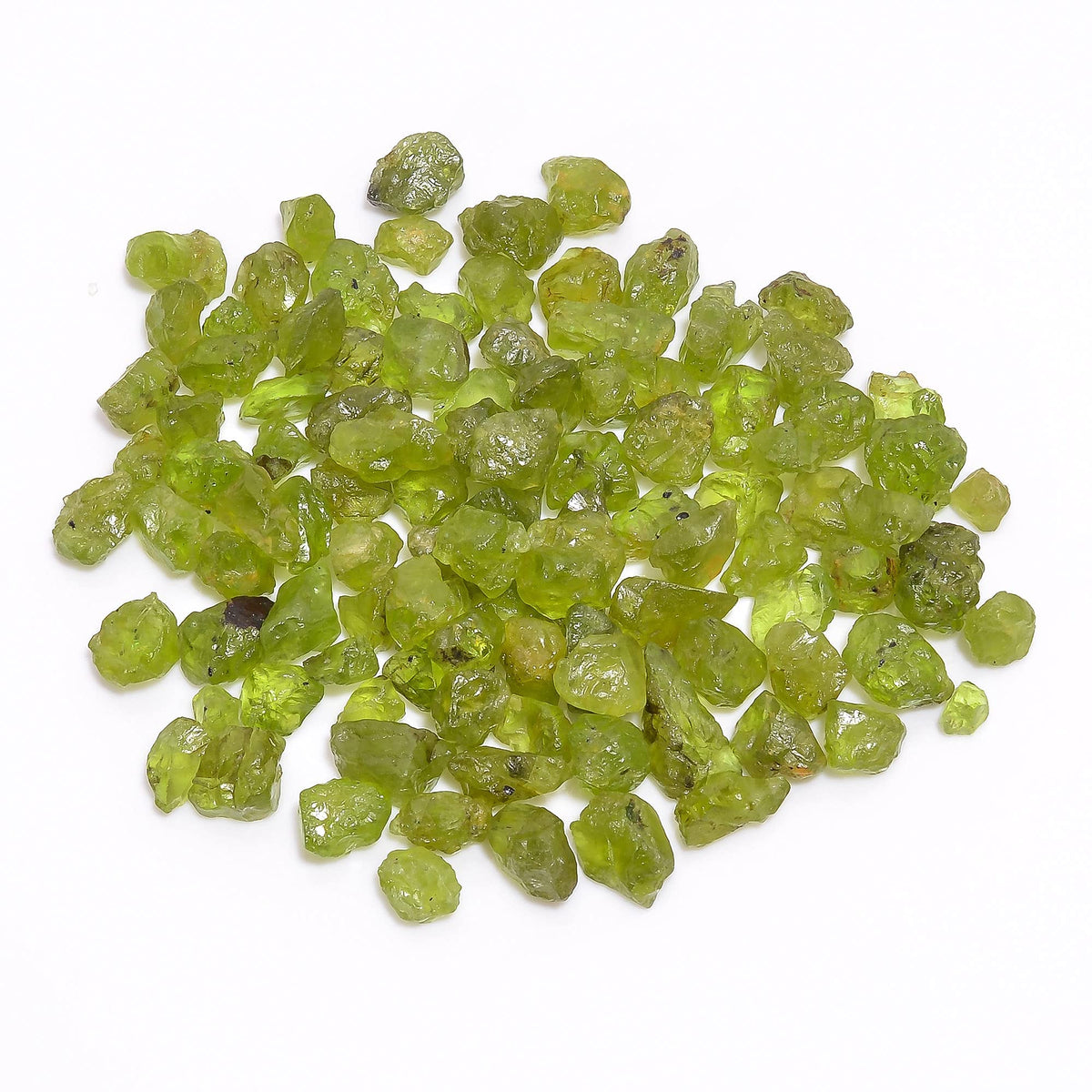 Gemkora™ 100 carats Raw Green Peridot Crystals, Wholesale Lot, Natural Gemstone, Rough Crystals, Rock Stones, Jewelry Making Supplies, DIY & Crafts, August Birthstone, 5 to 8 mm
