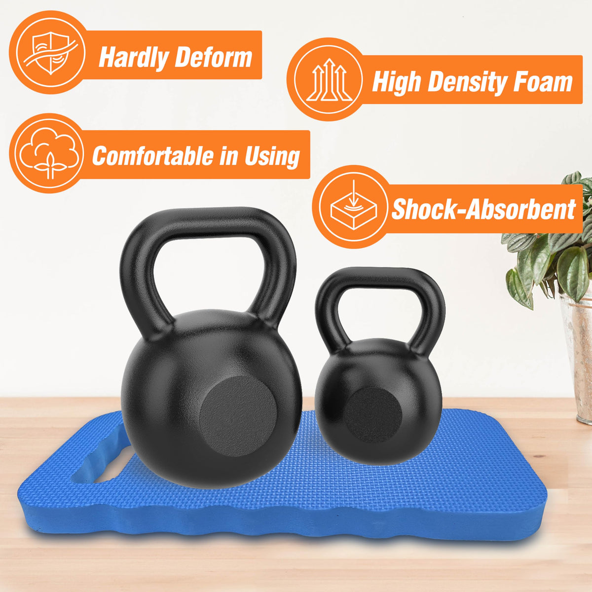 Gardzen 3-Pack Foam Garden Kneeling Cushions - for Gardening, Baby Bath, Yoga, Pilates, Exercise, 16"x8"x1", Blue