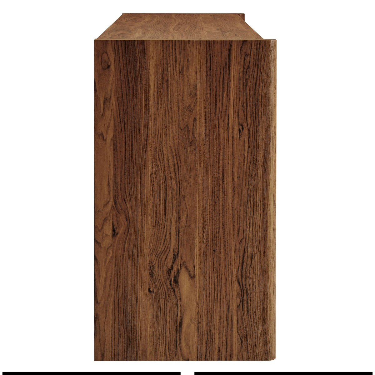 Modway Emric Wave 66-Inch Mid-Century Modern Sideboard Buffet Cabinet in Walnut