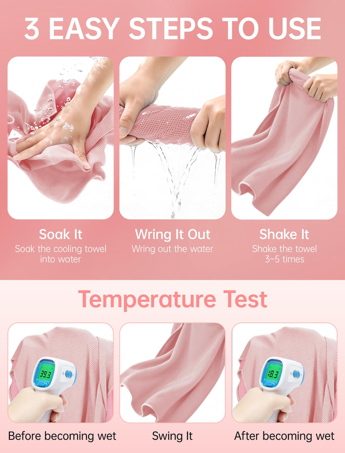 CHEMLUK 4 Packs Cooling Towels: Instant Cool Towel for Neck and Face Hot Weather UPF50 Quick Dry Microfiber Sweat Towels for Gym Workout Sports (40"x12")
