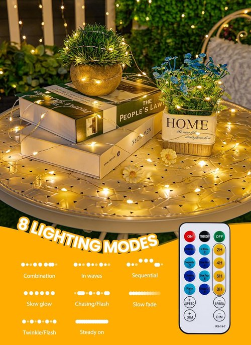 Fairy Lights - 200 LED Waterproof String Lights with Remote & Timer | 66 Feet for Bedroom & Party Decor