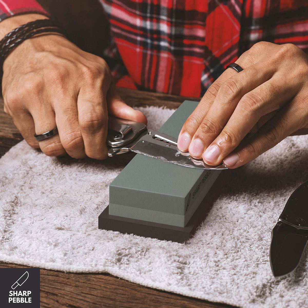 Sharp Pebble Knife Sharpening Stones Kit with 400/1000 and 3000/8000 Grit with Flattening Stone