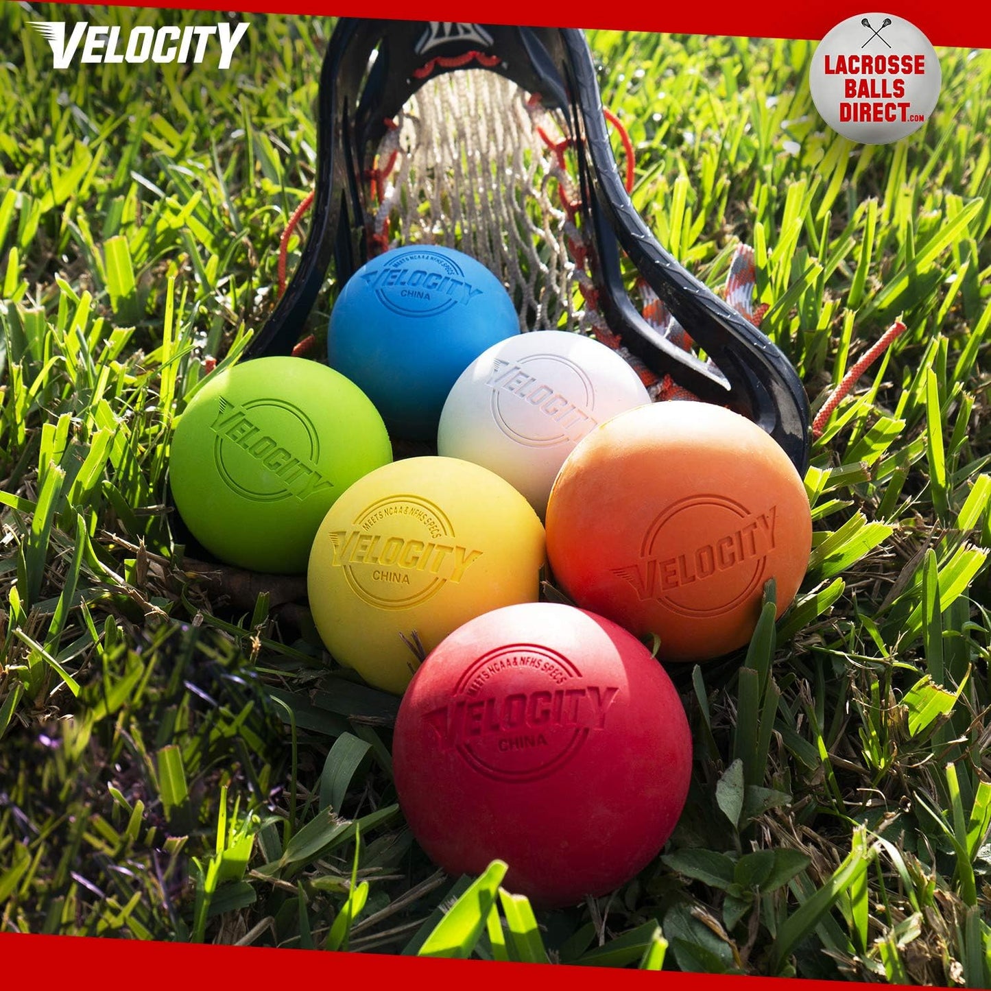 Velocity Practice Lacrosse Balls - 1, 2, 3, 6, 12, 18, 24, 36, 60 and 120 Packs - Official Size and Weight - Multi Color