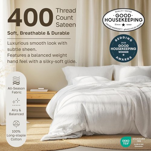 California Design Den Queen Cotton Sheet Set - Silky Smooth 400 TC Sateen Weave with Deep Pockets - Cobalt Blue
