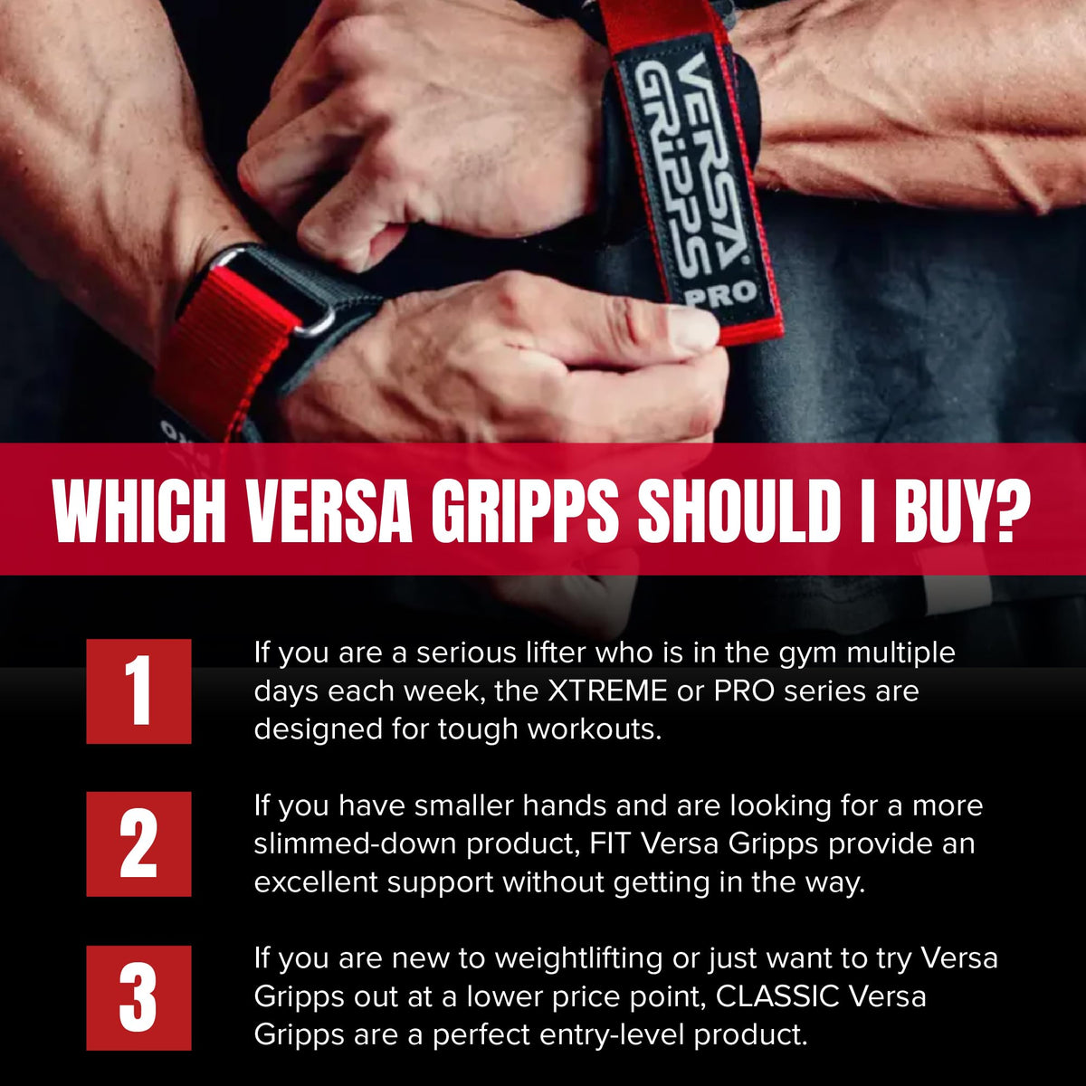 Versa Gripps Classic, Made in USA, Wrist Straps for Weightlifting Alternative, Best Training Accessory, MED/LG, Blue Label