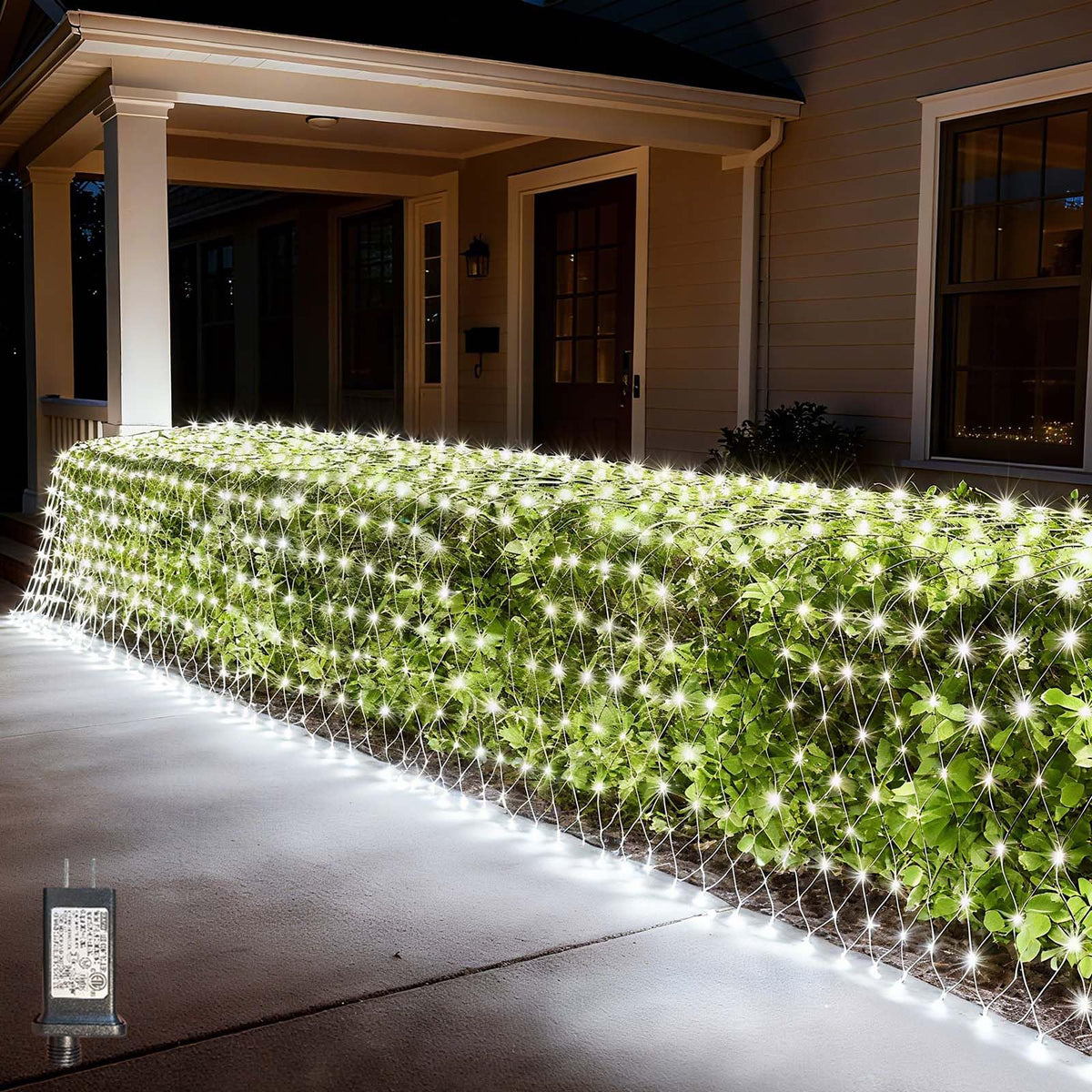 LitHome 21FT x 5FT Christmas Net Lights Outdoor Mesh Lights, 360 LED Cool White Christmas Net Light 8 Modes, Connectable Giant Mesh Light Waterproof Green Wire for Bushes Tree Garden Party Decor