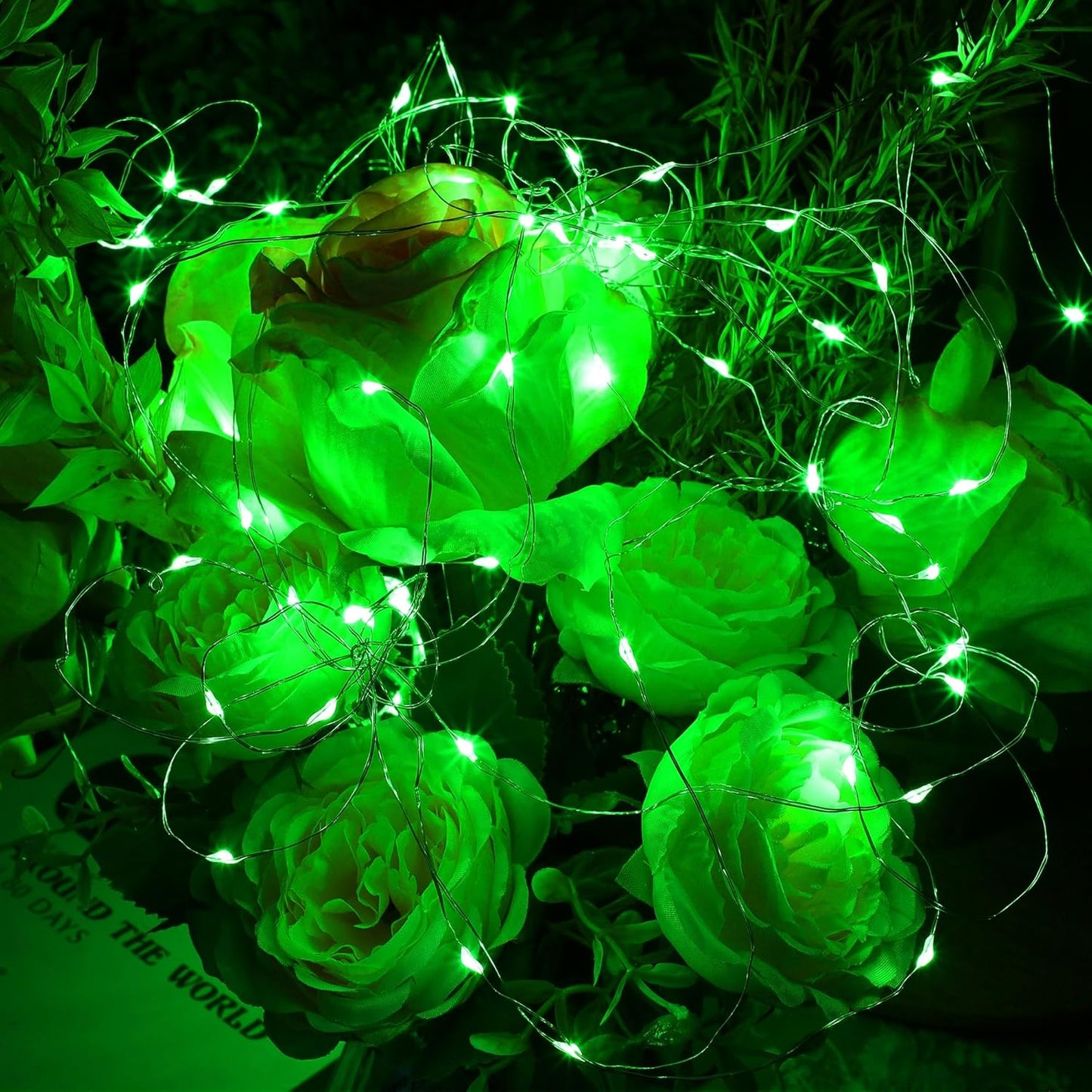WATERGLIDE 12 Pack St. Patrick's Day Fairy Lights - 7 Ft 20 LED Battery Operated String Lights | Waterproof Silver Wire for DIY Decor