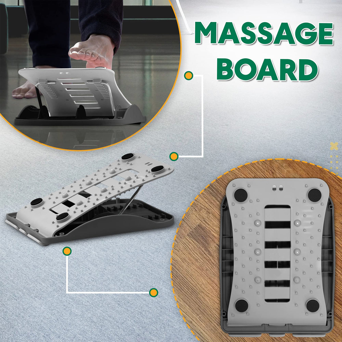 INFIDEZ 3-in-1 Adjustable Incline Slant Board for Calf Stretching Ankle, Foot Massage, 10 Changeable Levels Rocker Board for Plantar Fasciitis Physical Therapy Equipment - Black