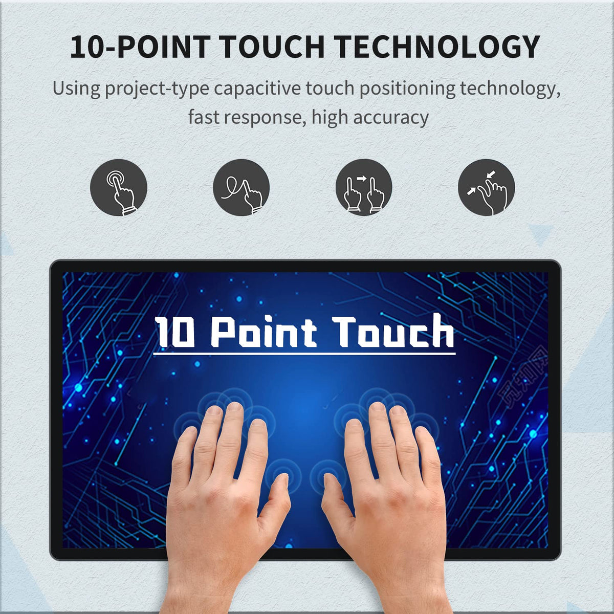 TouchWo 21.5 inch Android 14 Touchscreen Monitor Tablet, 16:9 FHD 1080P, WiFi & BT, Built-in Speakers, RK3576 8GB RAM & 128GB ROM, Smart Board for Classroom, Meeting & Game