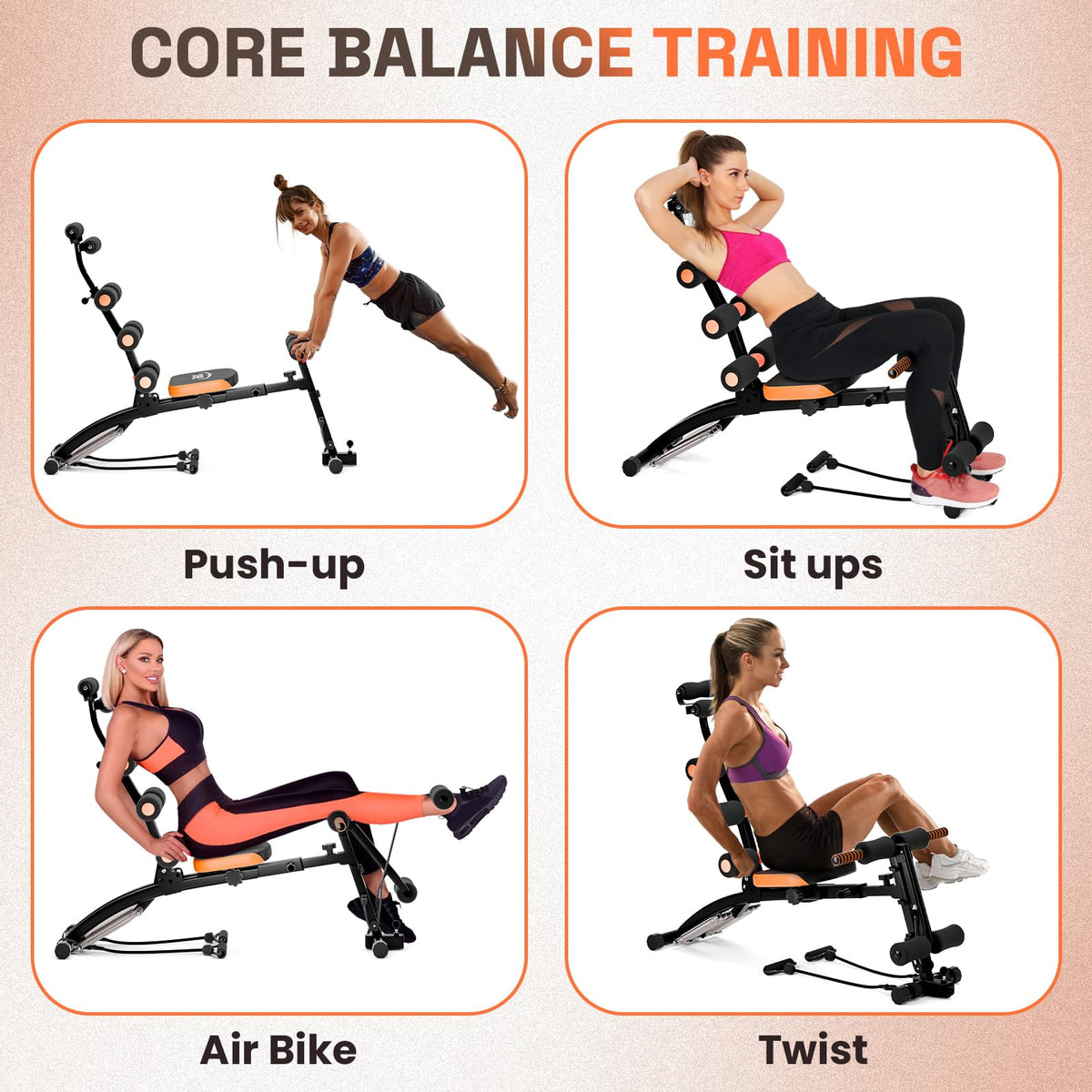Adjustable Ab Machine for Stomach Workout, Multi-Functional Ab Crunch Trainer Bench, Abdominal Exercise Machine for Core, Legs, Arms – Maquina para Abdominales en Casa