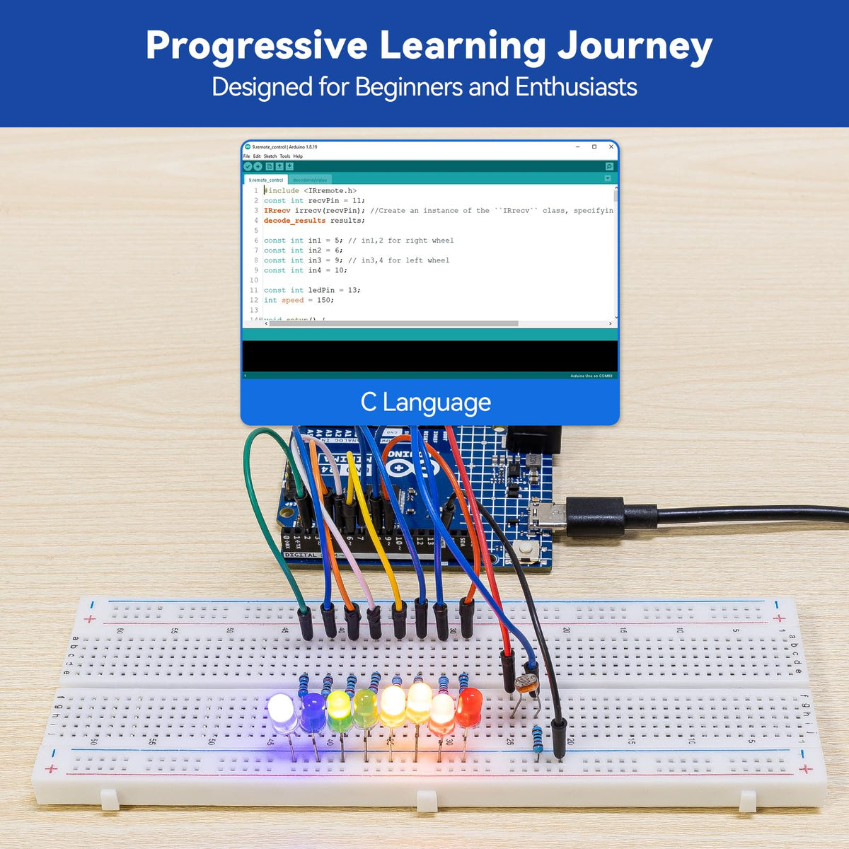 SunFounder 3-in-1 Super Starter Kit with Original Arduino Uno R4 Minima, IoT&Smart Car Projects, ESP8266 WiFi, Battery, 50+ Step-by-Step Tutorials for Beginners to Engineers, RoHS Compliant