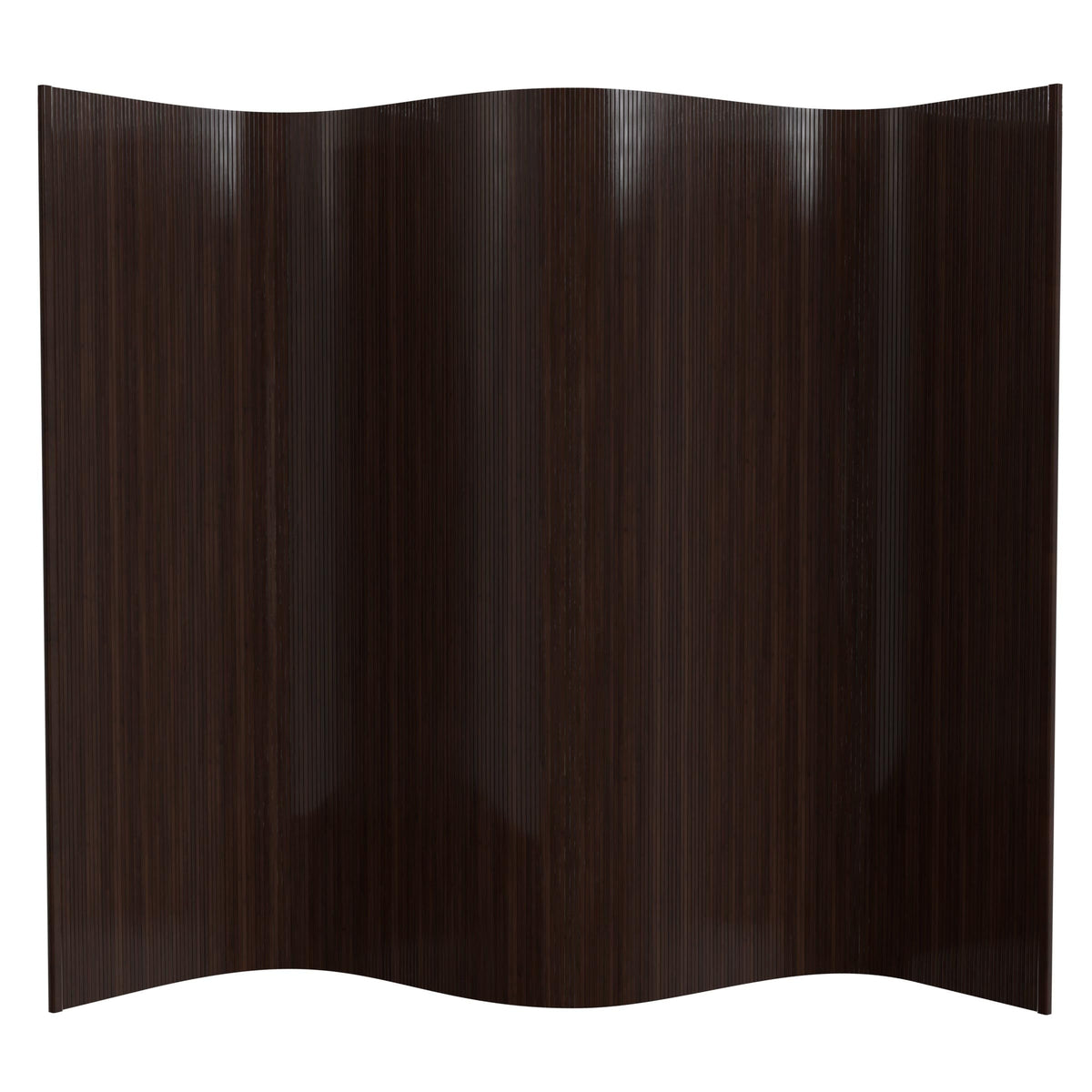 Red Lantern 6 ft. Tall Bamboo Wave Screen - Dark Mocha