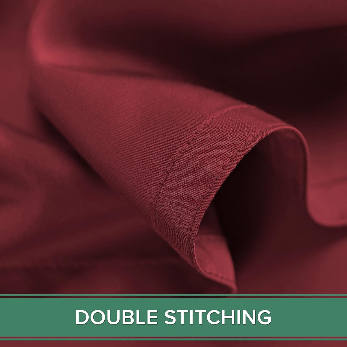 Pure Bamboo Full Bed Sheet Set - 100% Organic Viscose, Luxuriously Soft & Cooling | Merlot Color, Double Stitching