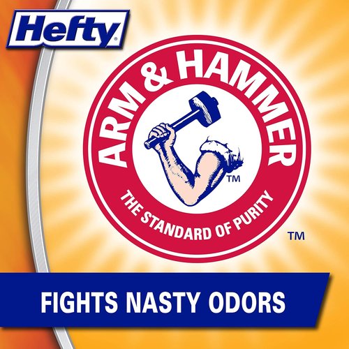Hefty Small Garbage Bags - Flap Tie Design with Clean Burst Scent | 4 Gallon, 26 Count