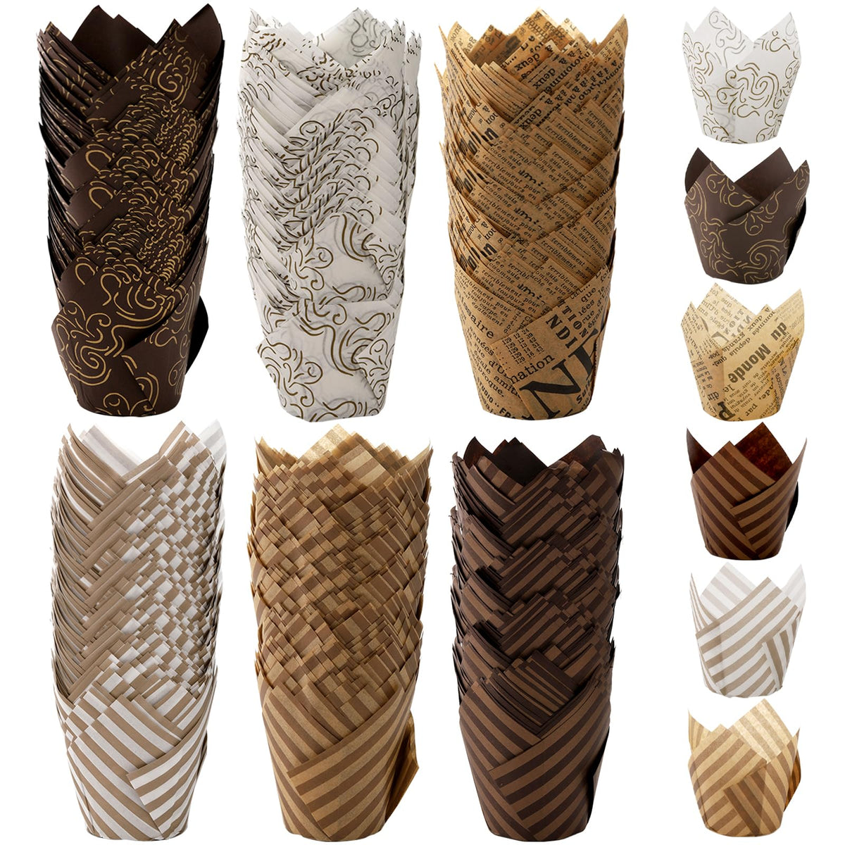 Lawei Set of 300 Tulip Cupcake Liner - Baking Paper Cups Muffin Liners Wrappers for Weddings, Birthdays, Baby Showers
